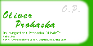 oliver prohaska business card